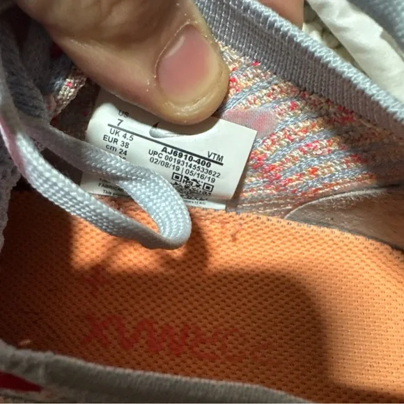 Nike Air Vapormax Flyknit 3 Hydrogen Blue Volt Women Size 7 AJ6910-401) - Picture 7 of 7